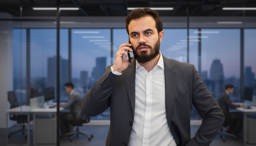 Assessor de investimentos pedindo reunião ao cliente com confiança e assertividade