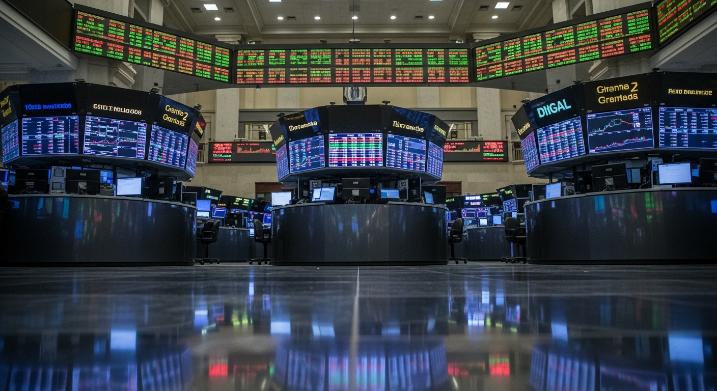 Painel de cotações de bolsa de valores com gráficos em tempo real