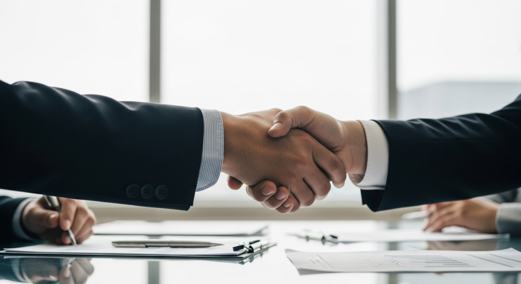 Reunião de negócios entre executivos do mercado financeiro de alto padrão